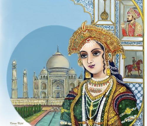 Iconische fantasietekening Taj Mahal te Agra