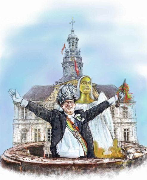 Beschrijving plaatje- Carnavalstekening Prins Oetrope Maastricht